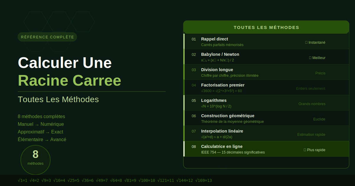 Calculer Une Racine Carree: Toutes Les Méthodes