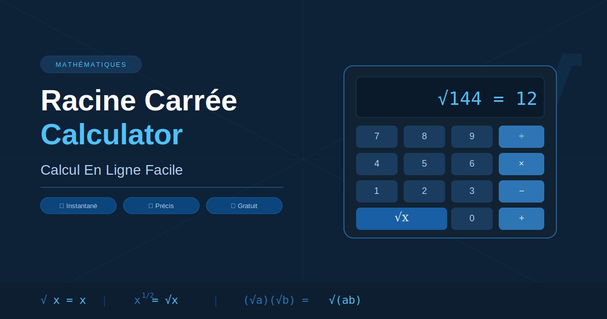 Racine Carrée Calculation: Calcul En Ligne Facile