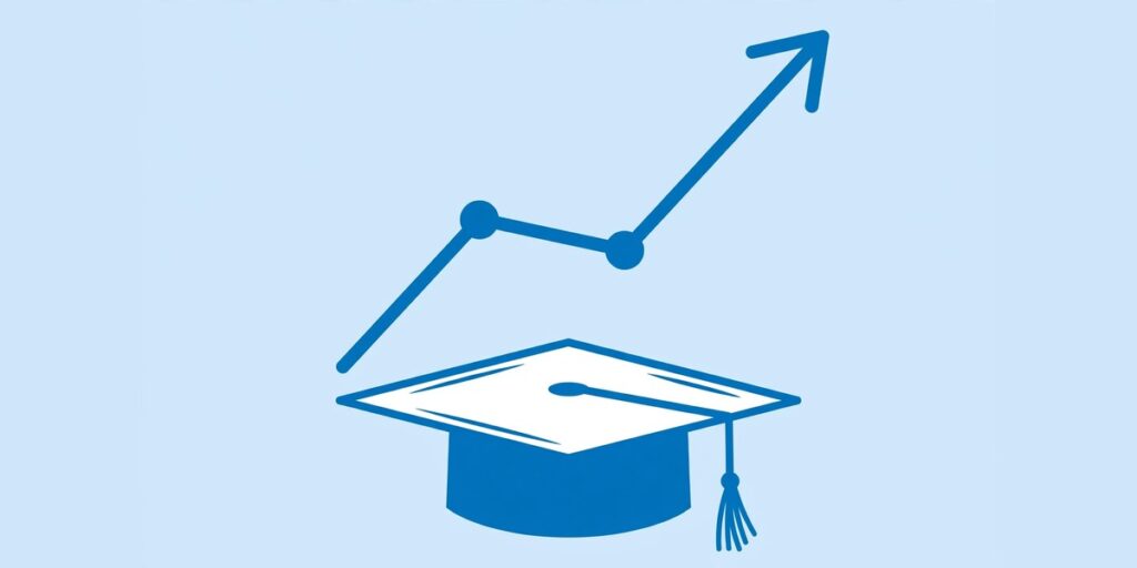 Student studying with GPA improvement checklist and rising grade chart