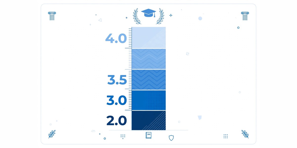 Gauge showing GPA benchmarks from average to excellent