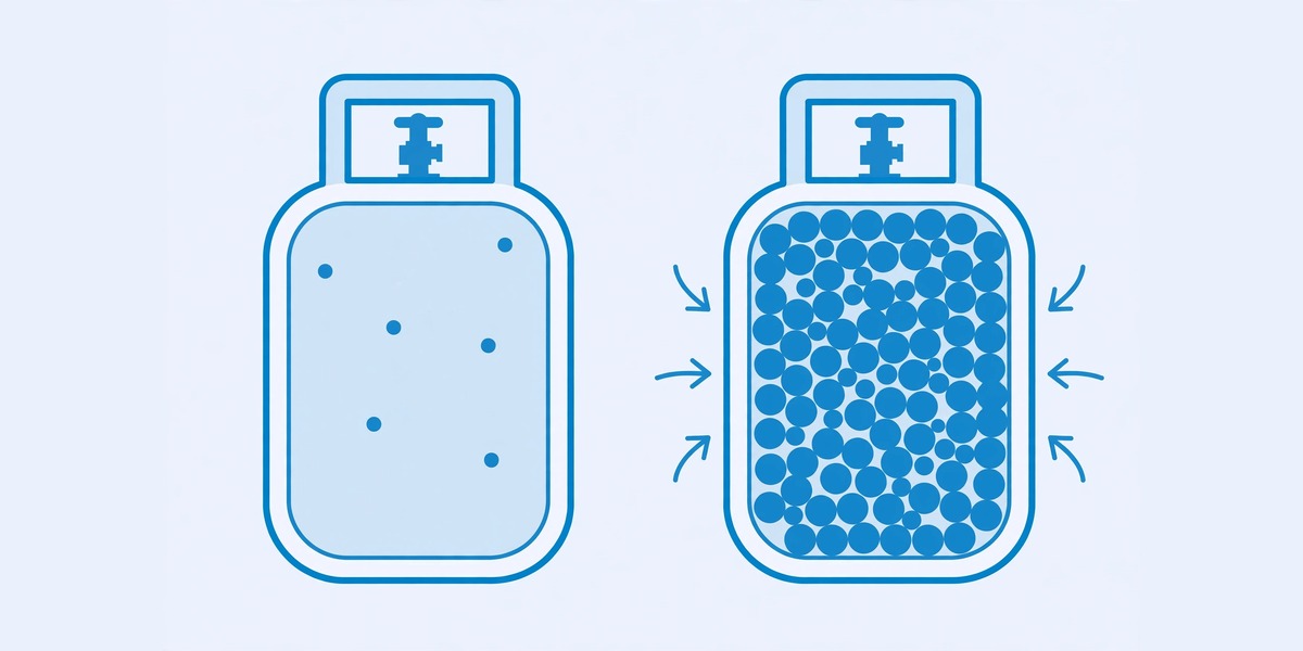 Ideal gas versus real gas particle comparison