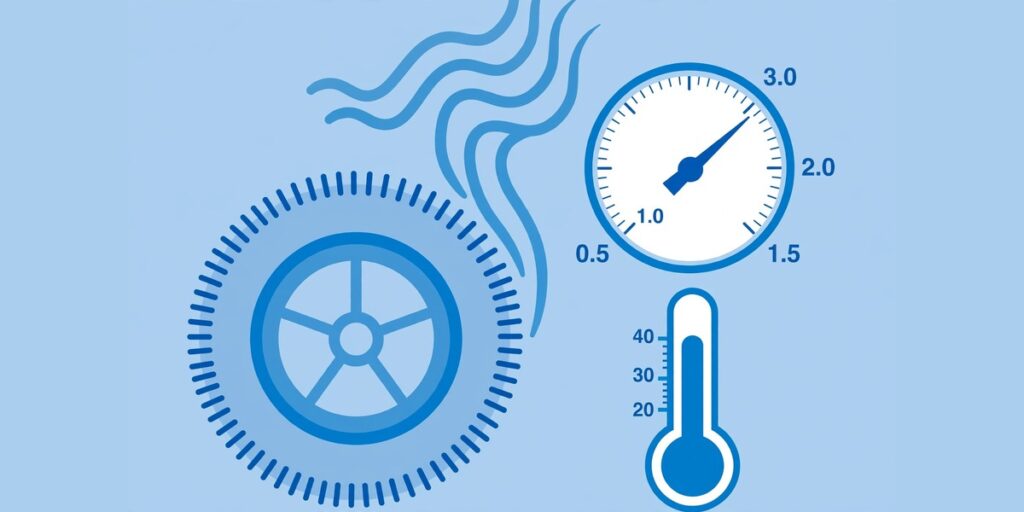 Car tire pressure changing with temperature