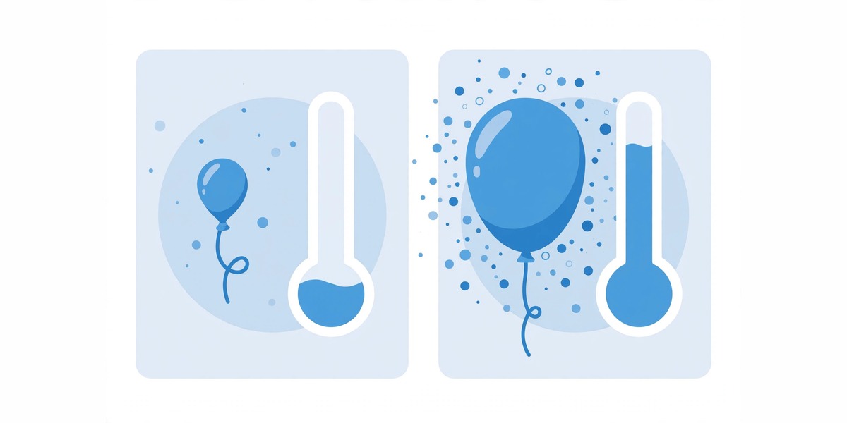 Combined gas law before and after states of a warming balloon