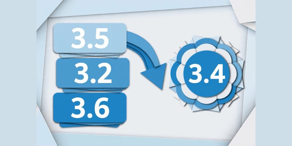 Multi-semester transcript combining into one cumulative GPA figure