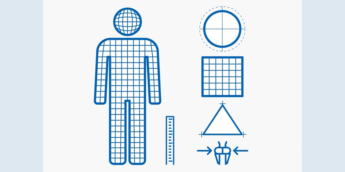 Diagram of a human figure with height and weight measurements for body surface area