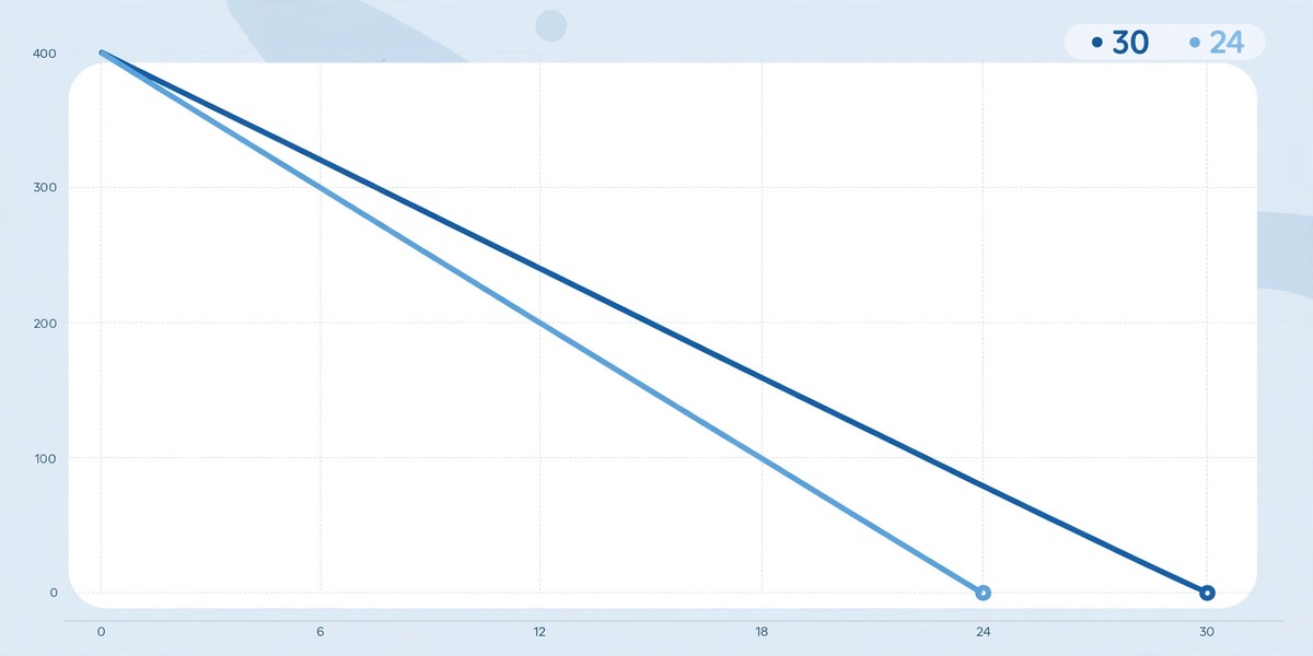 Chart comparing monthly versus biweekly mortgage payoff timelines