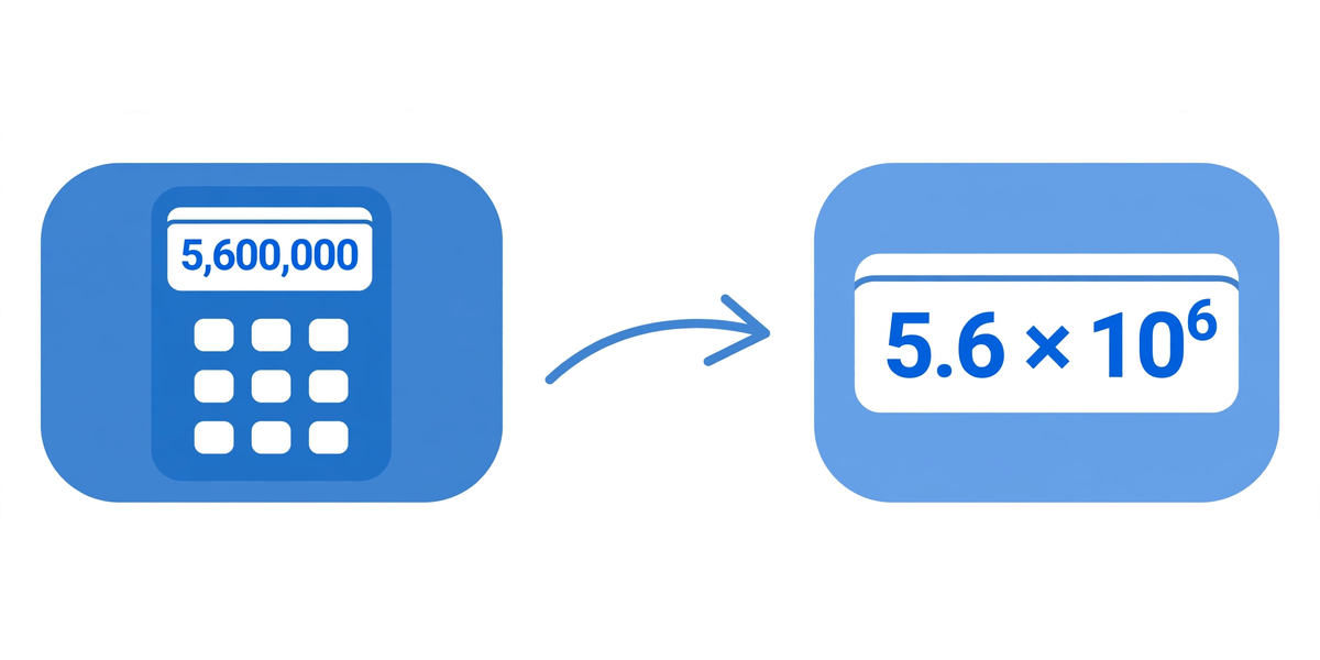 Scientific Notation Calculator converting a large number to scientific notation