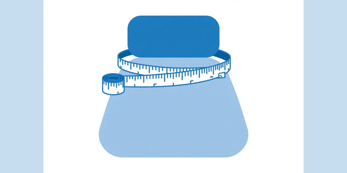 Waist and hip measurement diagram showing where to place a tape measure